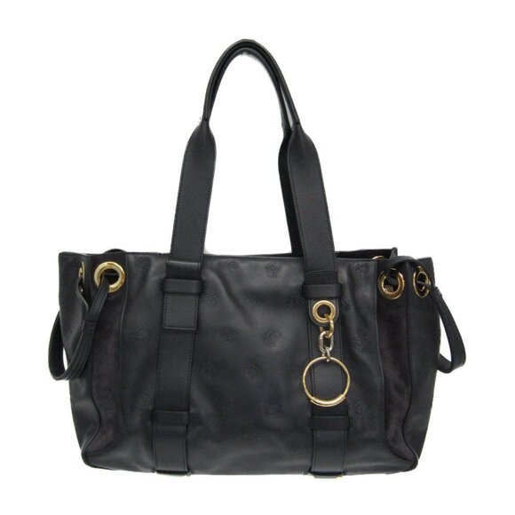 CHLOE Navy Leather Tote Bag - Picture 1 of 12